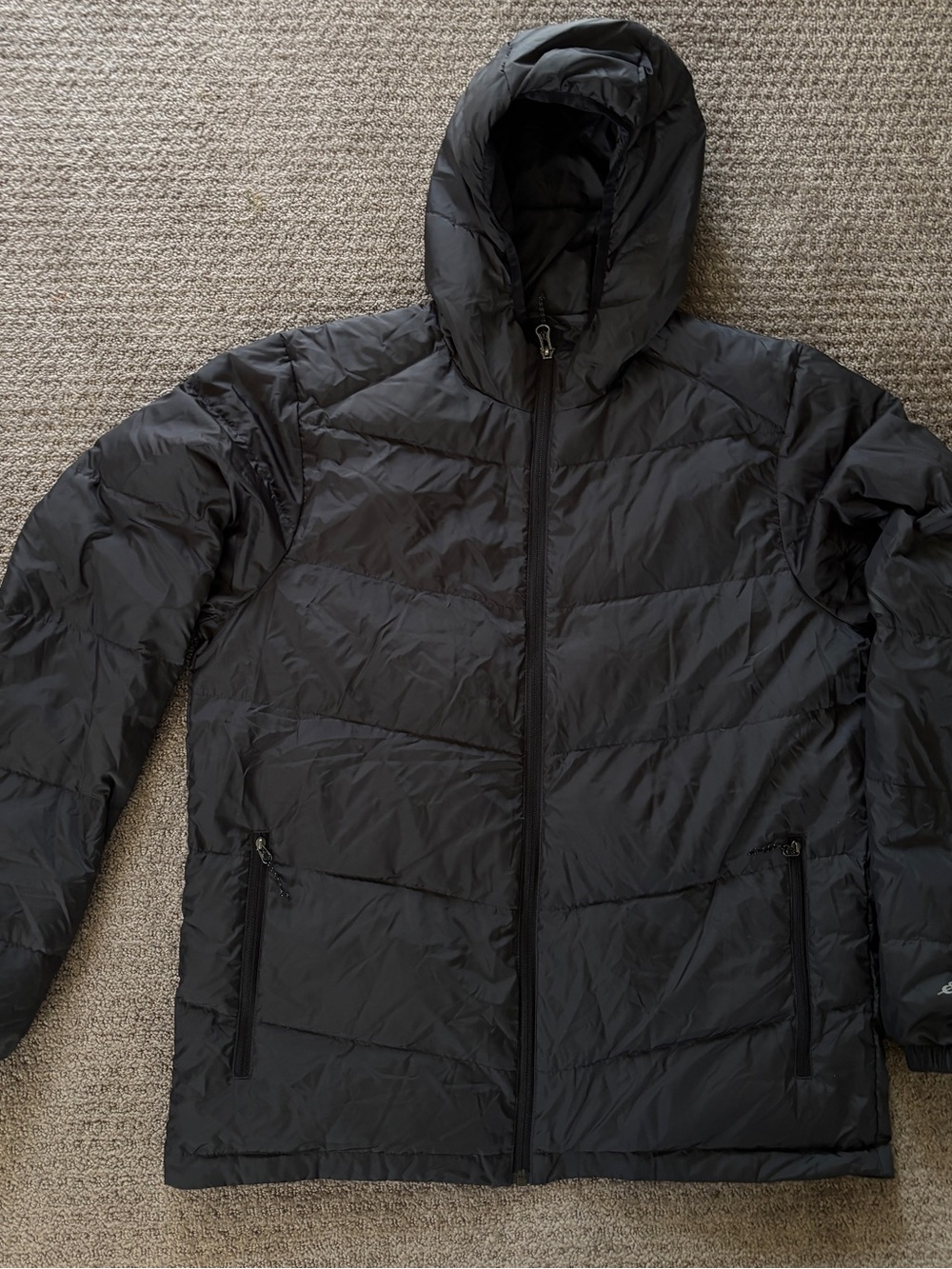 Eddie Bauer Men's Black Hooded Puffer Jacket